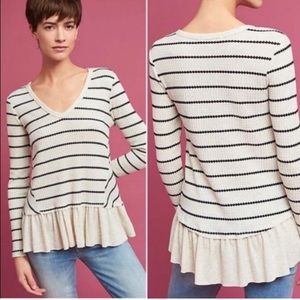 Eri + Ali Striped Tallie Peplum Top